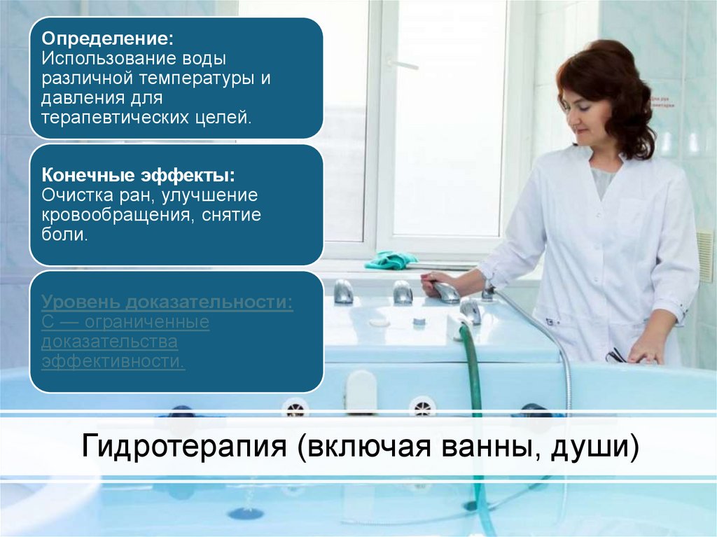 Гидротерапия (включая ванны, души)