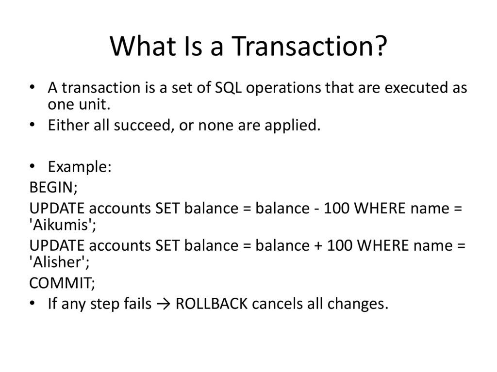 What Is a Transaction?