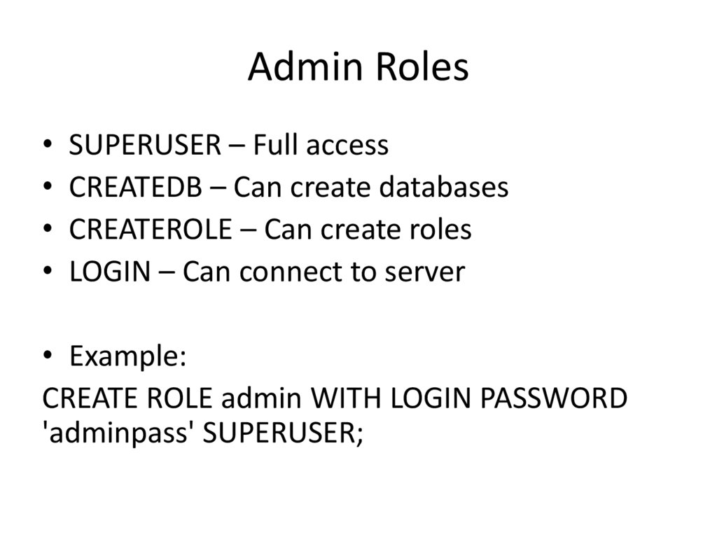 Admin Roles