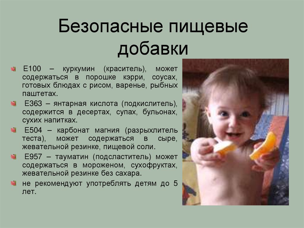 Безопасные пищевые добавки