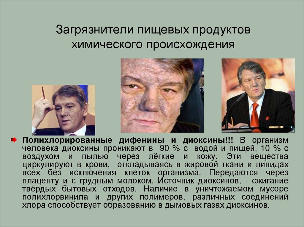 Загрязнители пищевых продуктов химического происхождения