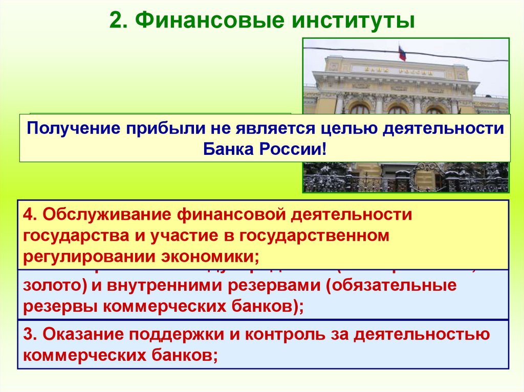 2. Финансовые институты