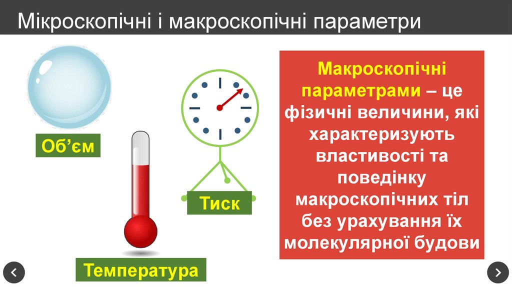 Мікроскопічні і макроскопічні параметри