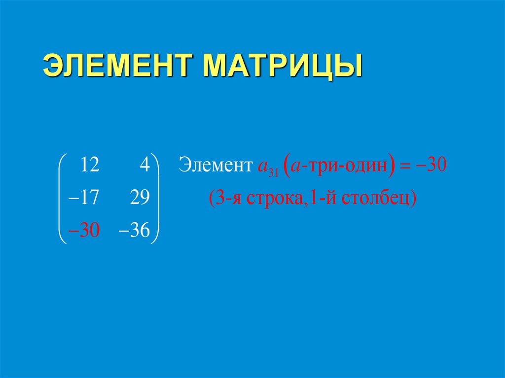 ЭЛЕМЕНТ МАТРИЦЫ