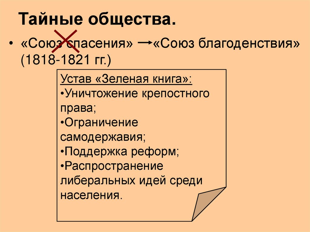 Тайные общества.