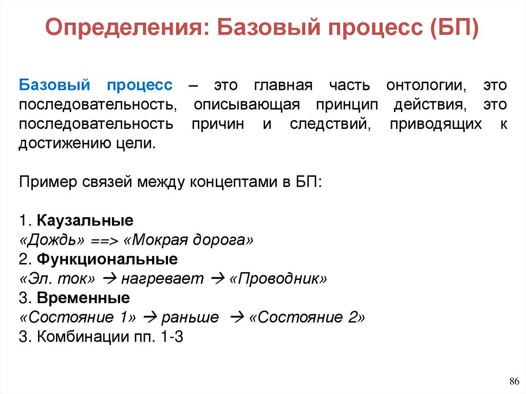 Определения: Базовый процесс (БП)