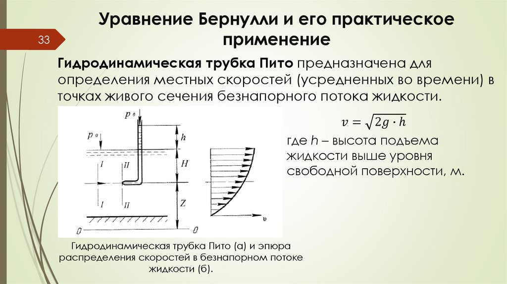 Уравнение Бернулли и его практическое применение