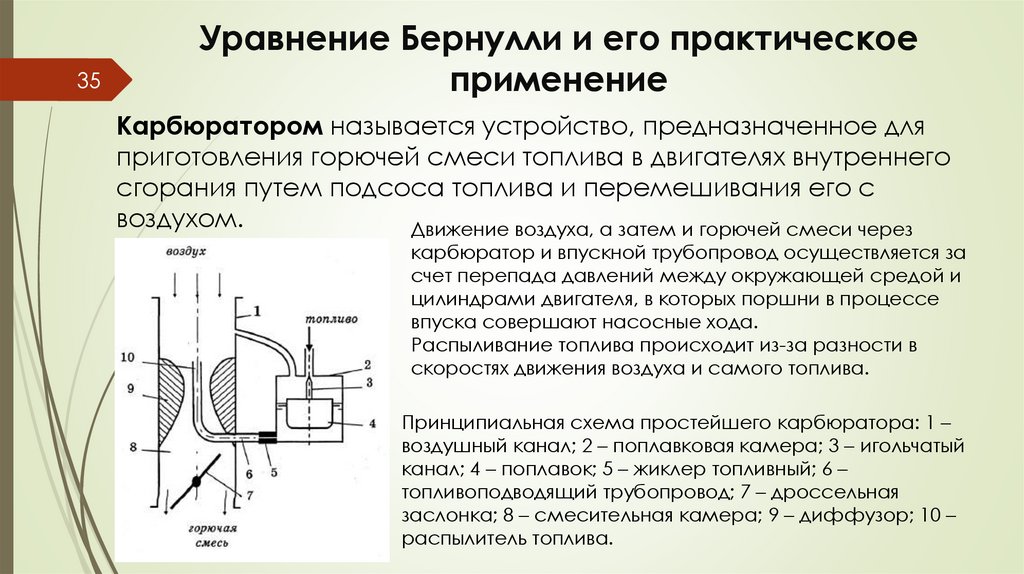 Уравнение Бернулли и его практическое применение
