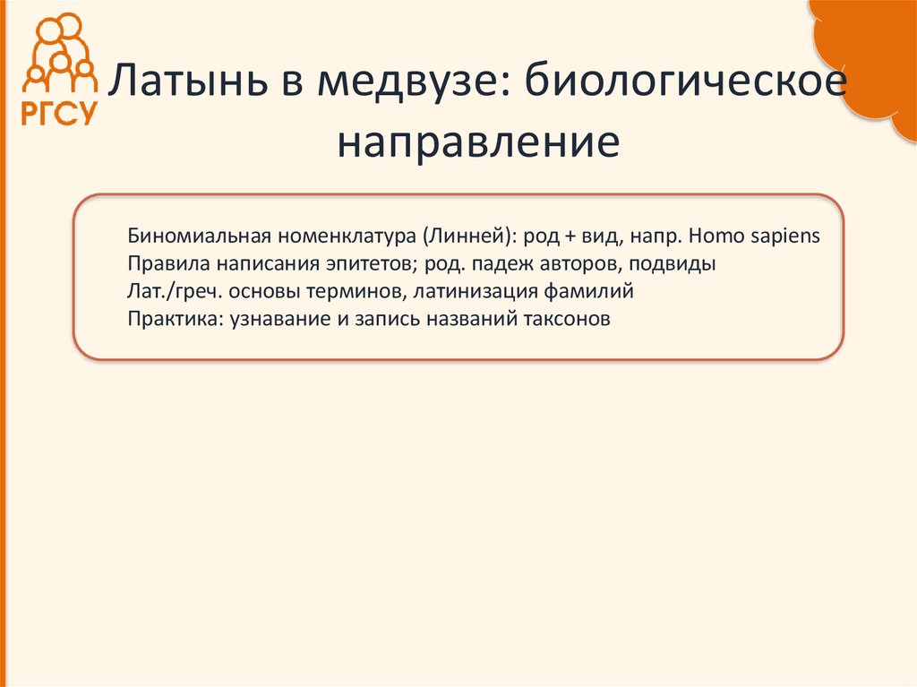 Латынь в медвузе: биологическое направление