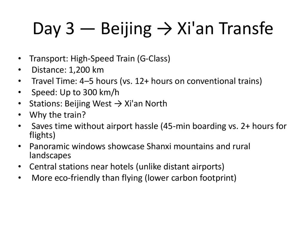 Day 3 — Beijing → Xi'an Transfe