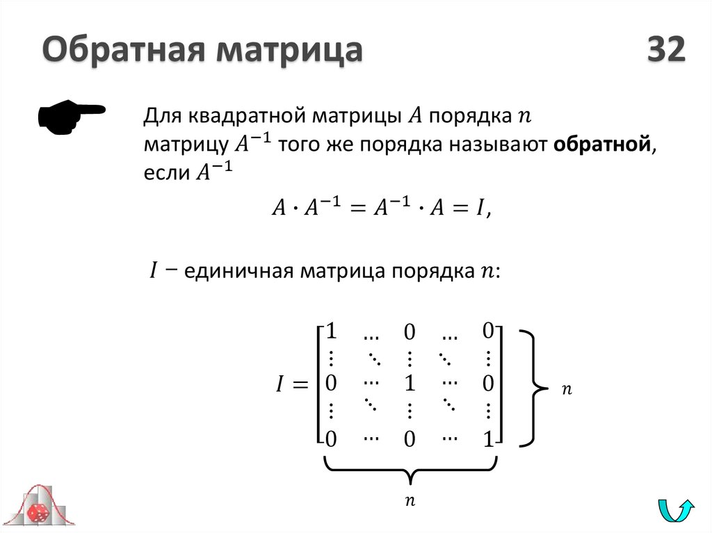 Обратная матрица 32