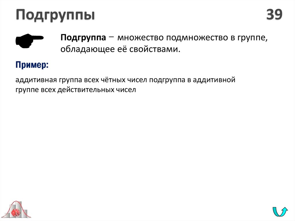 Подгруппы 39