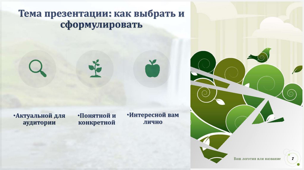 Тема презентации: как выбрать и сформулировать