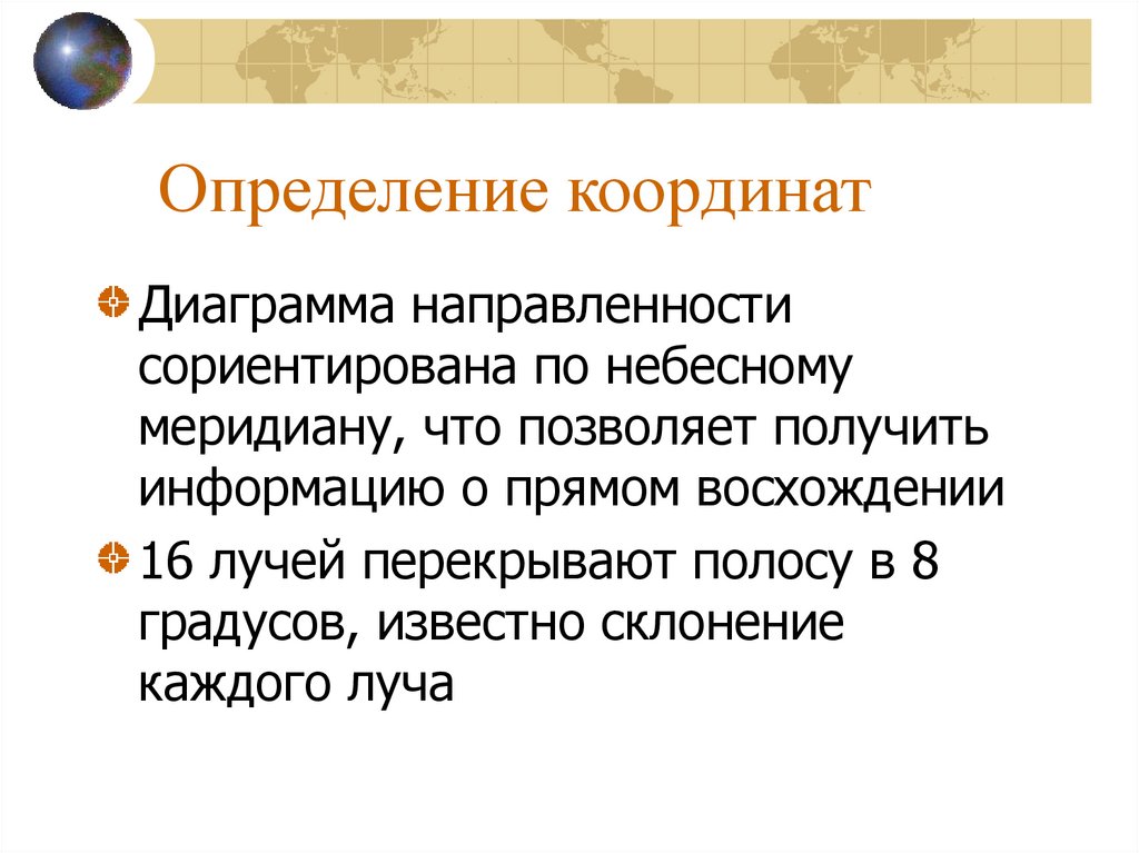 Определение координат