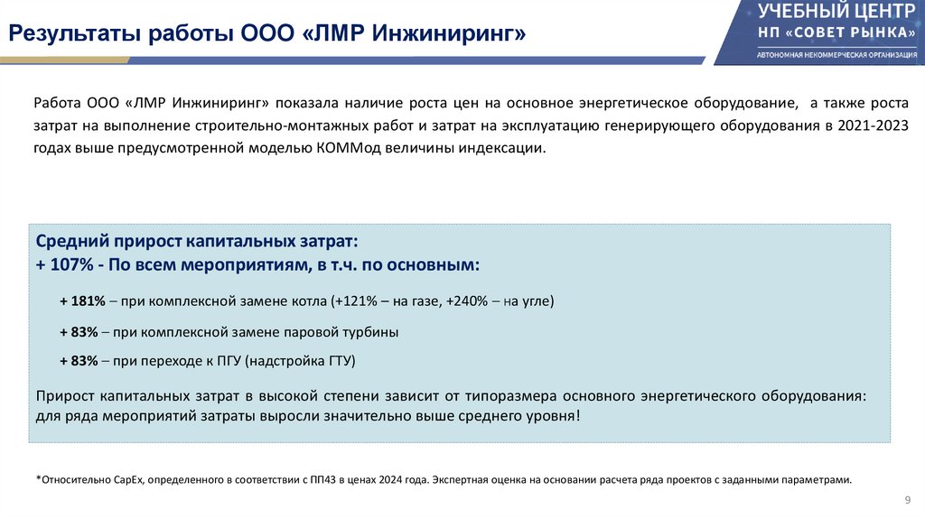 Результаты работы ООО «ЛМР Инжиниринг»