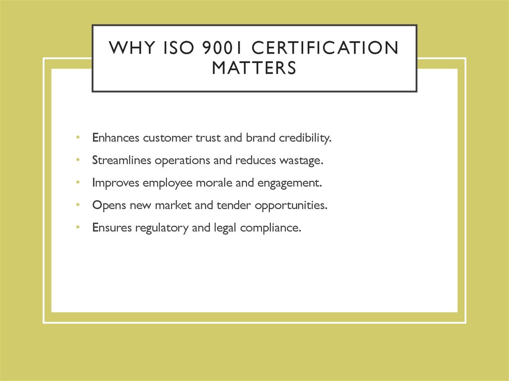 Why ISO 9001 Certification Matters