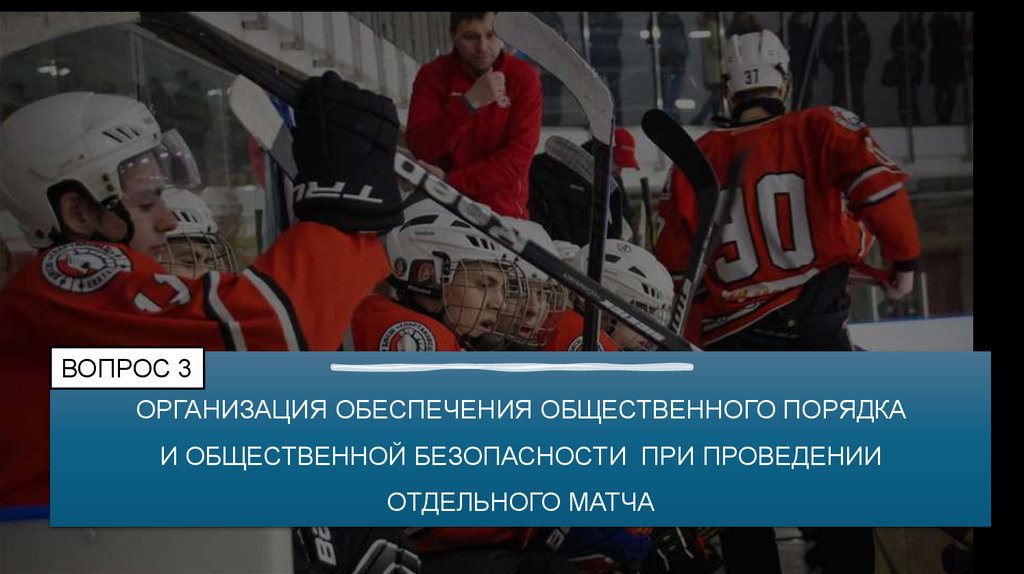 ОРГАНИЗАЦИЯ ОБЕСПЕЧЕНИЯ ОБЩЕСТВЕННОГО ПОРЯДКА И ОБЩЕСТВЕННОЙ БЕЗОПАСНОСТИ ПРИ ПРОВЕДЕНИИ ОТДЕЛЬНОГО МАТЧА