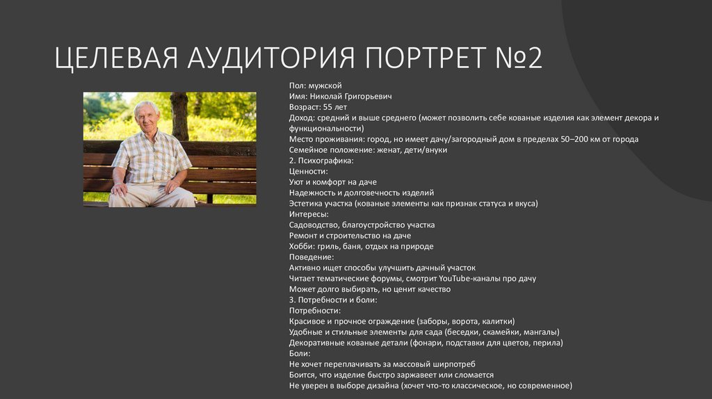 ЦЕЛЕВАЯ АУДИТОРИЯ ПОРТРЕТ №2