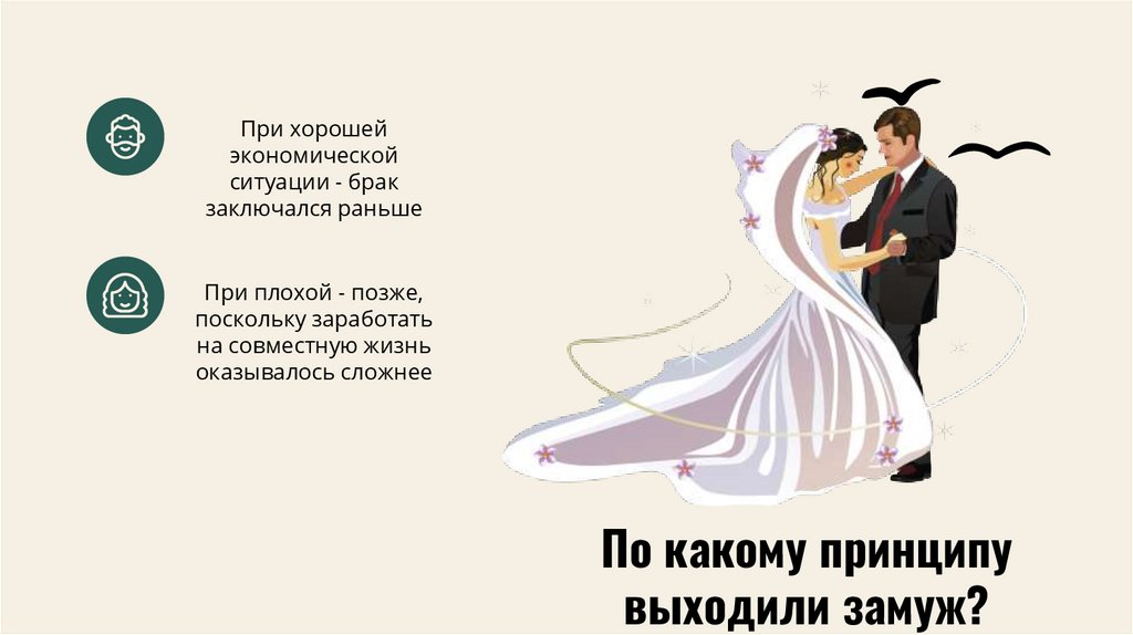 По какому принципу выходили замуж?