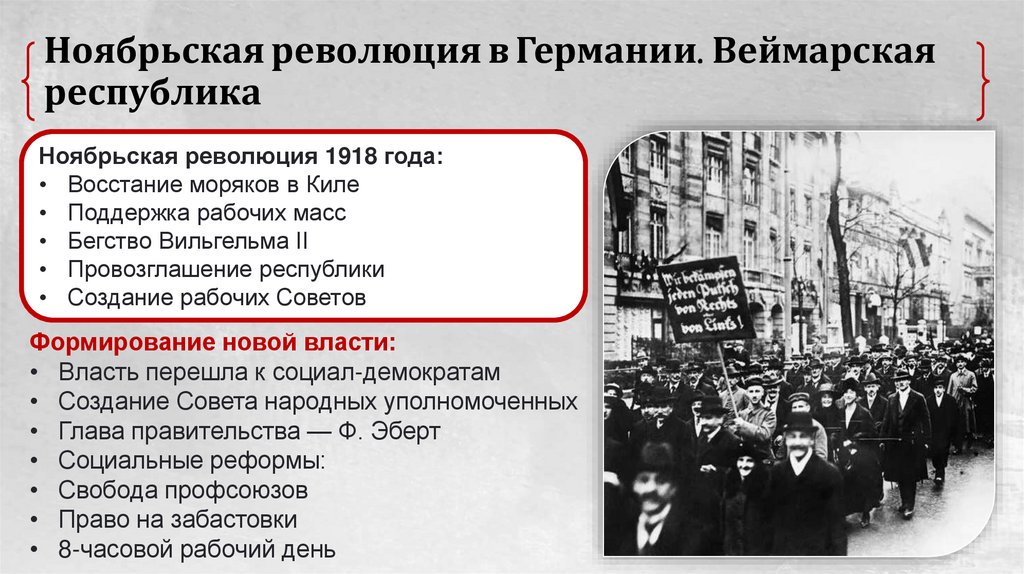 Ноябрьская революция в Германии. Веймарская республика