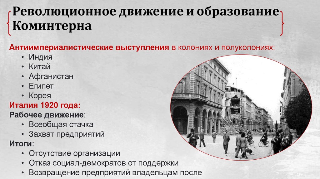 Революционное движение и образование Коминтерна