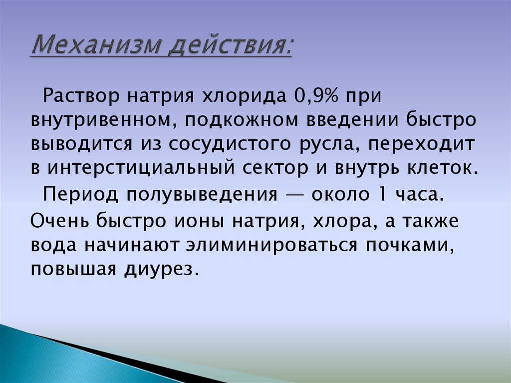 Механизм действия: