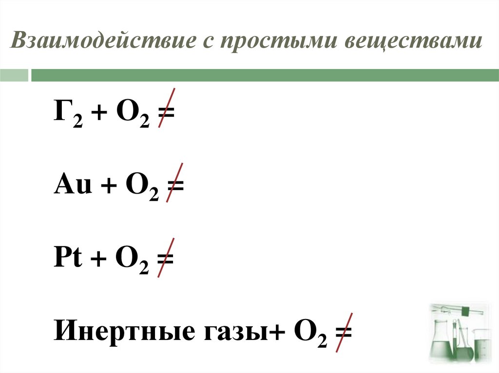 Взаимодействие с простыми веществами