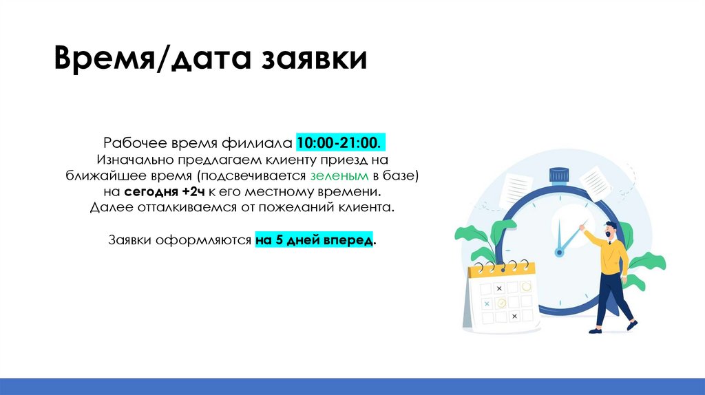 Время/дата заявки