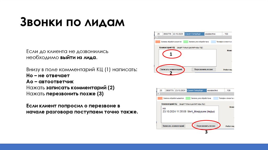 Звонки по лидам