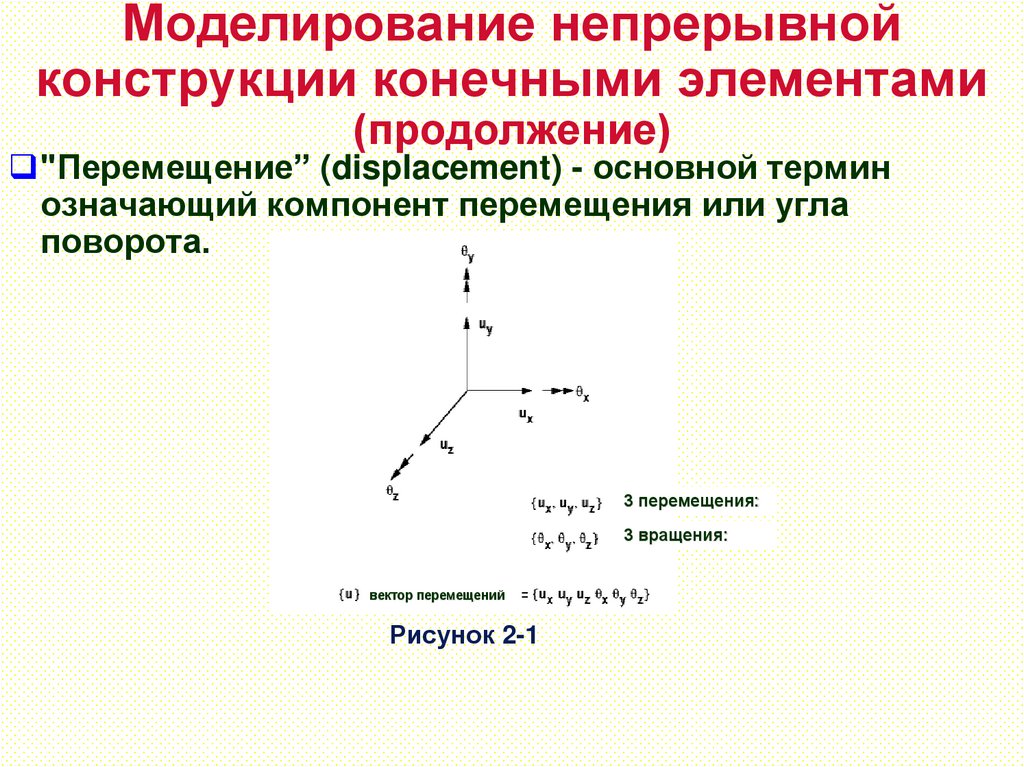 Моделирование непрерывной конструкции конечными элементами (продолжение)
