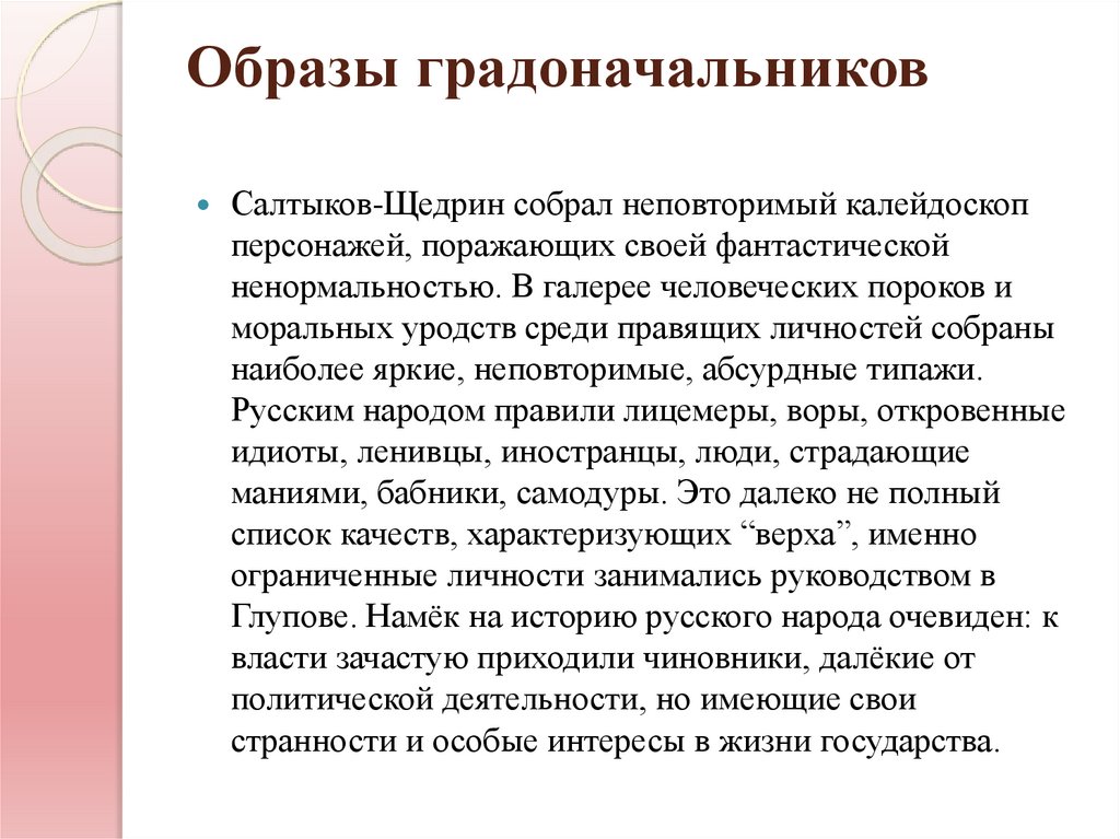 Образы градоначальников