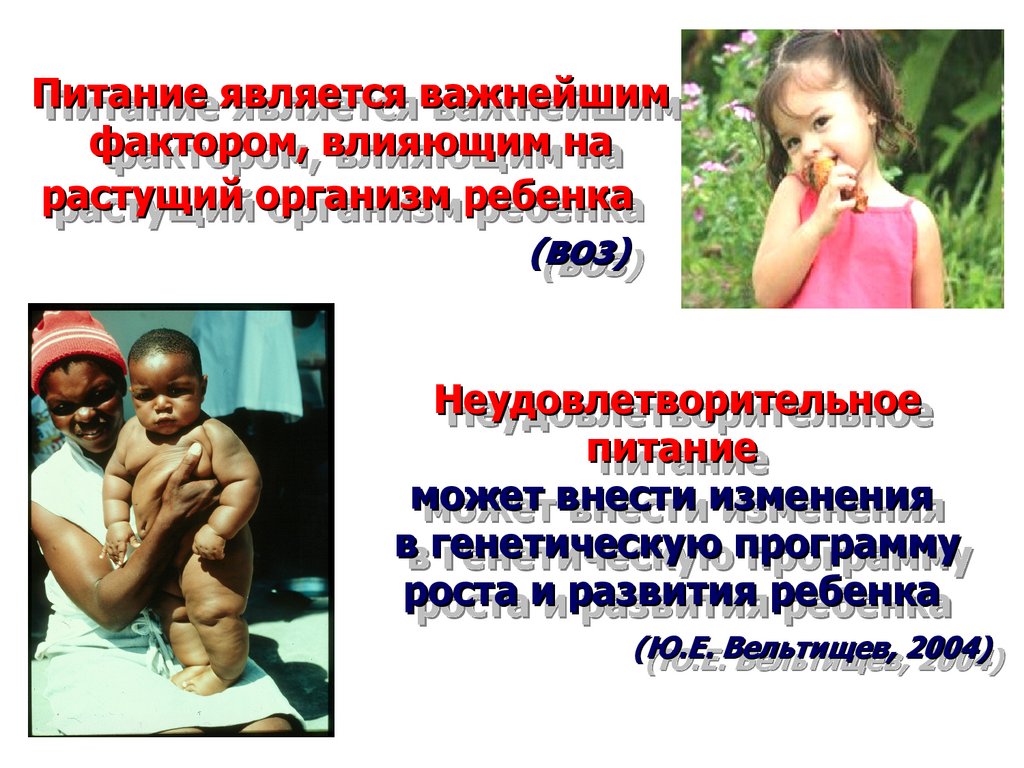 Питание является важнейшим фактором, влияющим на растущий организм ребенка (воз)