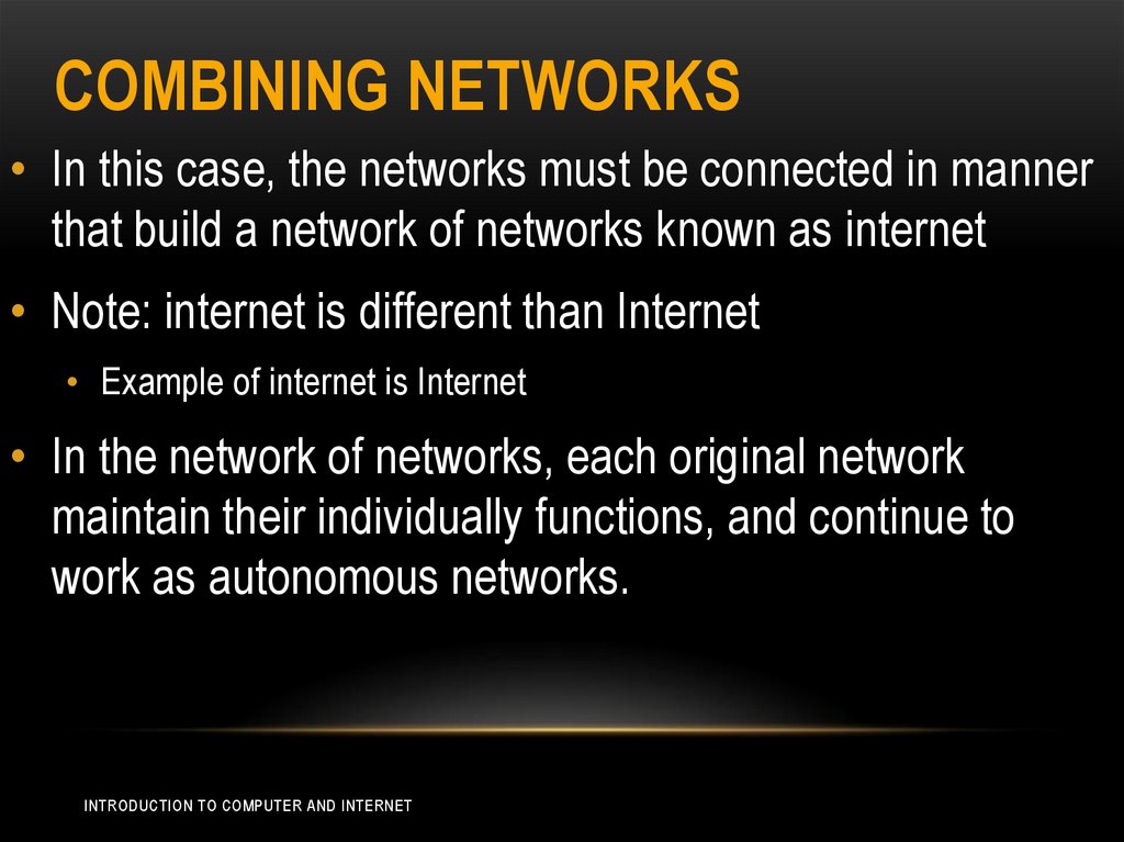 Combining Networks