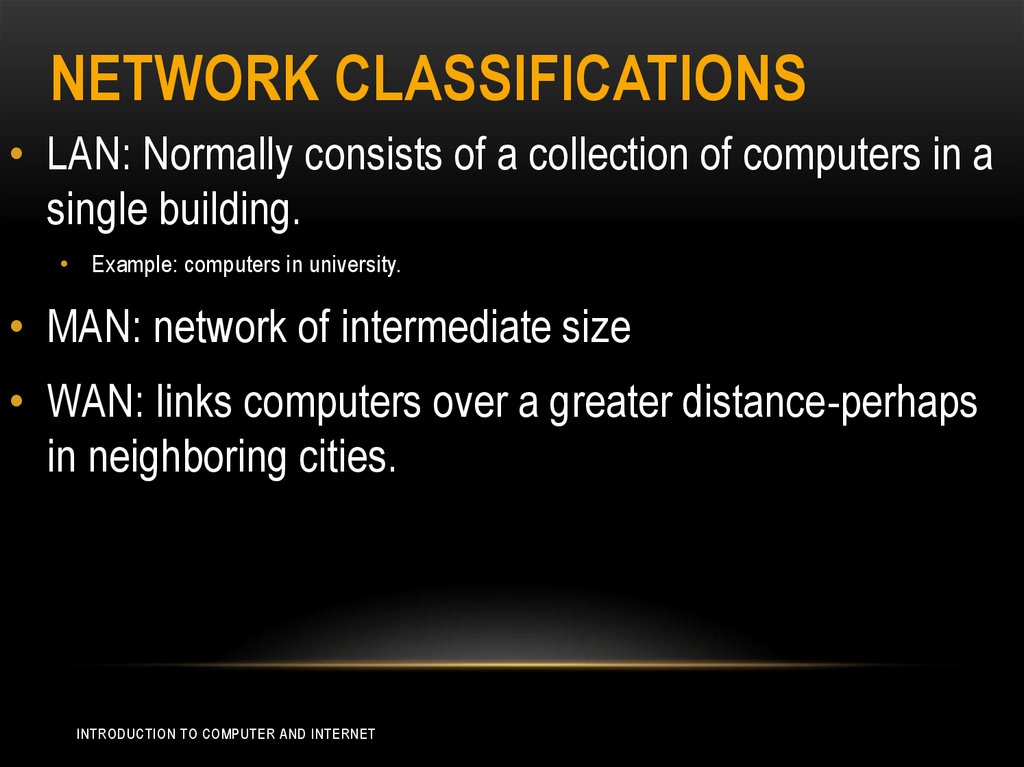 Network Classifications