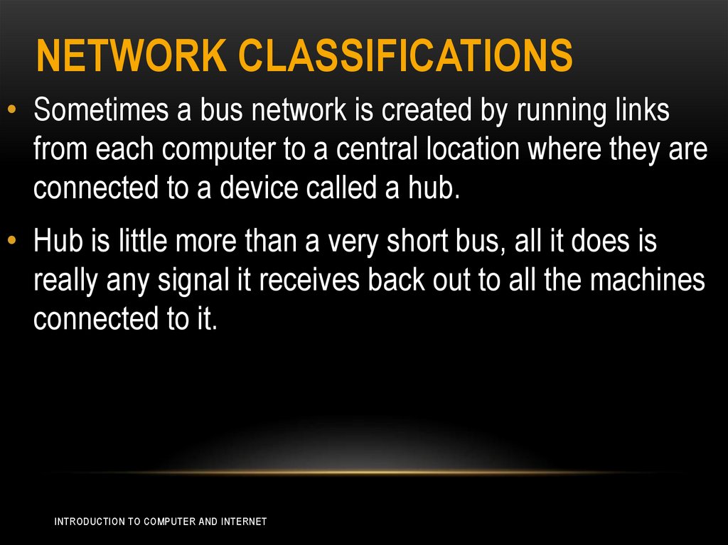 Network Classifications