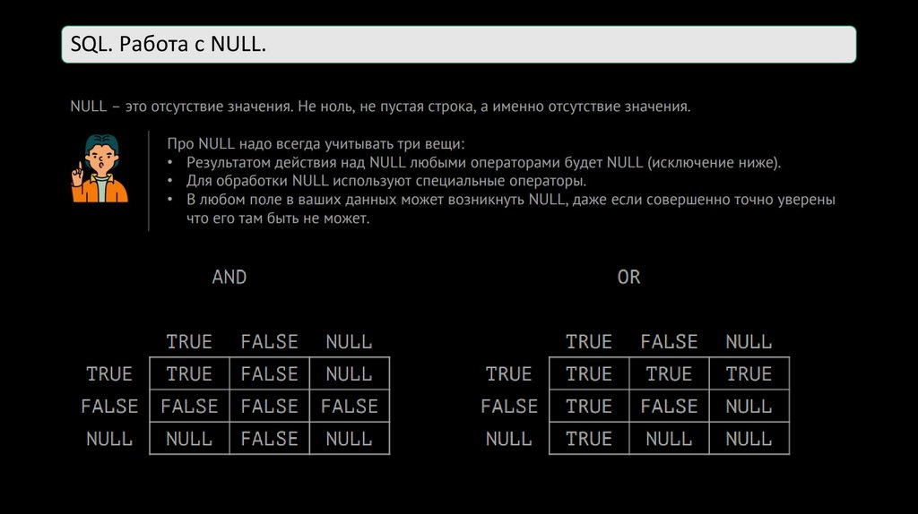 SQL. Работа с NULL.