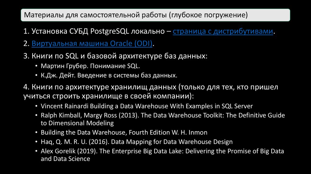 Материалы для самостоятельной работы (глубокое погружение)