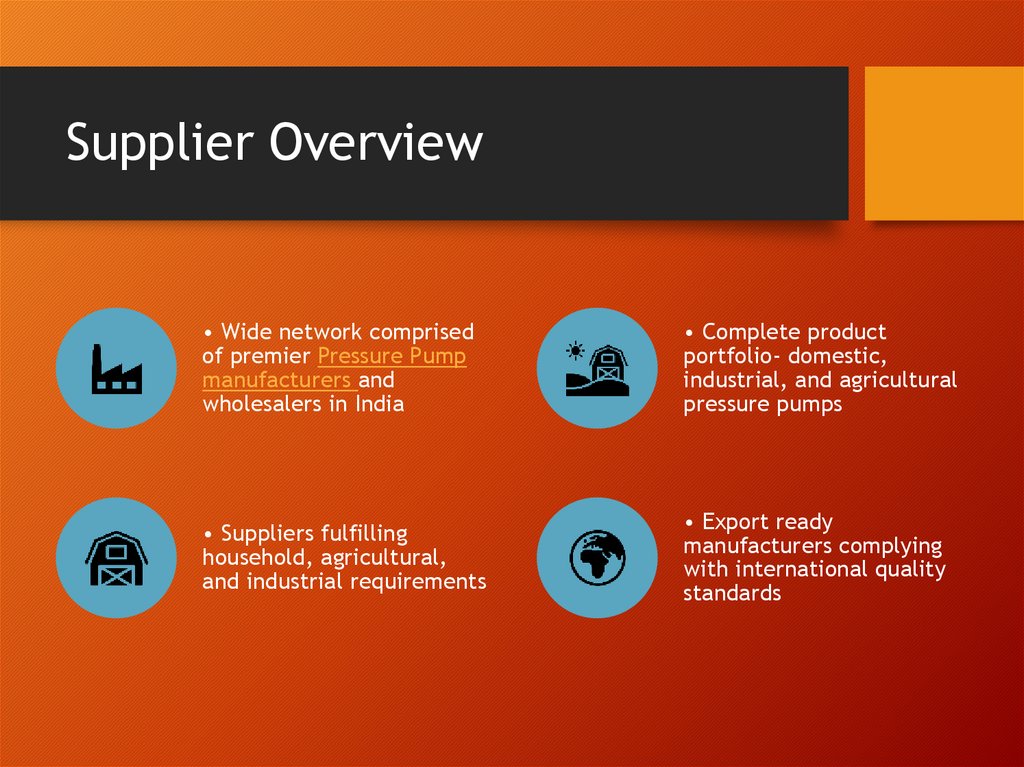 Supplier Overview