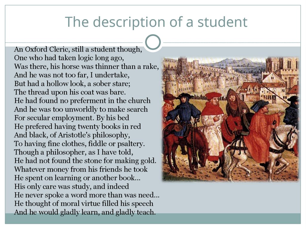 The description of a student