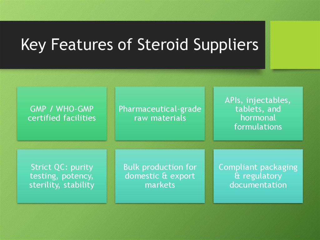 Key Features of Steroid Suppliers
