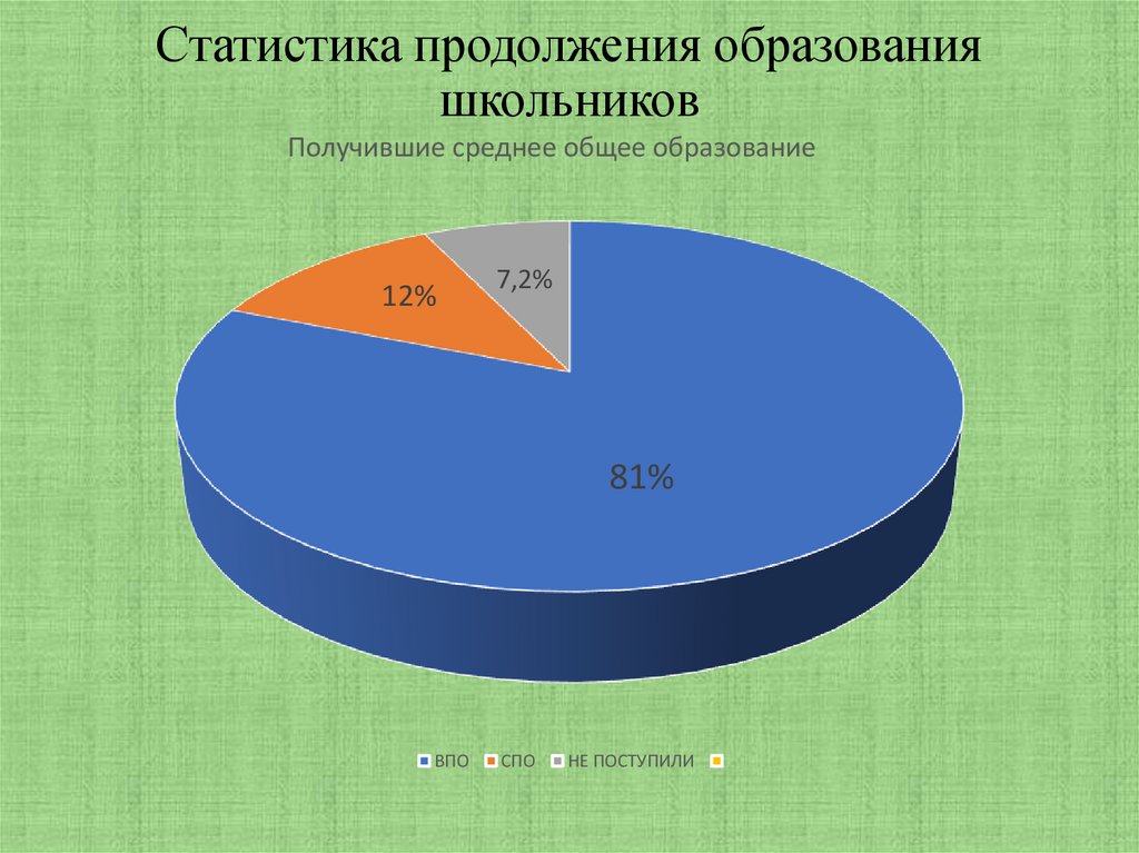 Статистика продолжения образования школьников