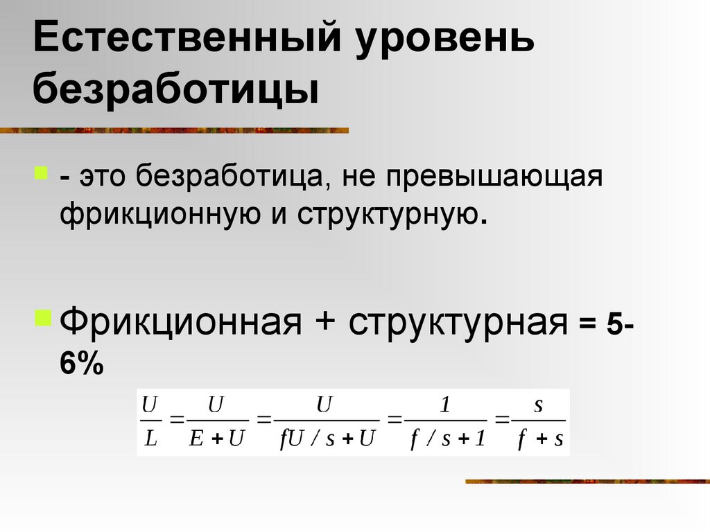 Естественный уровень безработицы