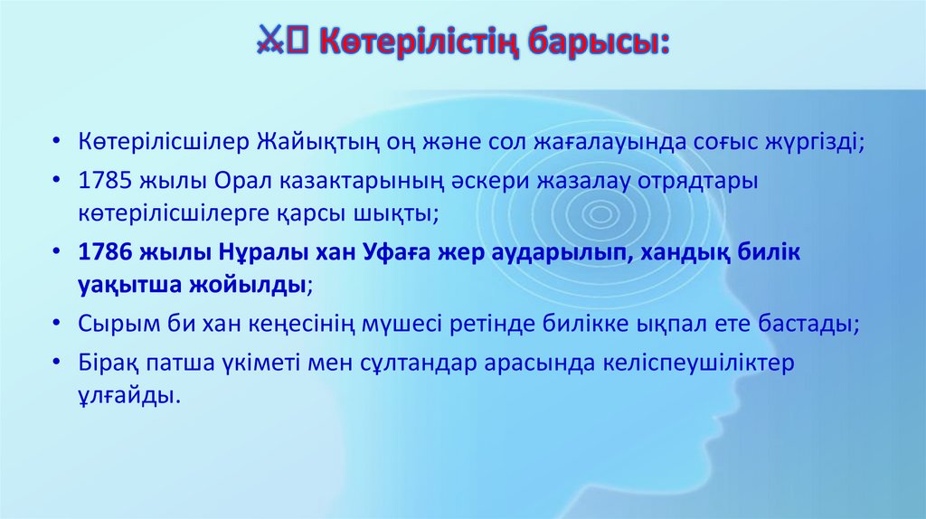 ⚔️ Көтерілістің барысы: