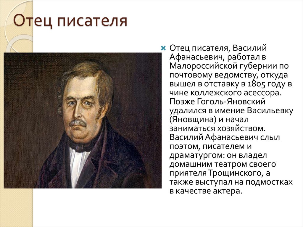 Отец писателя