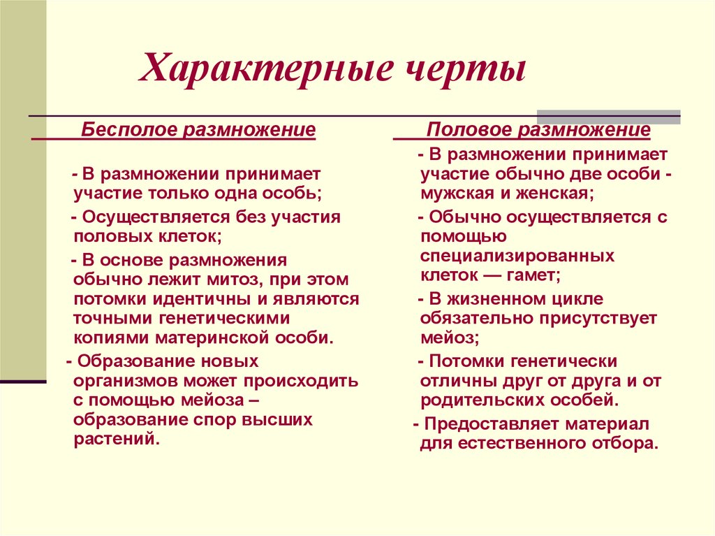 Характерные черты