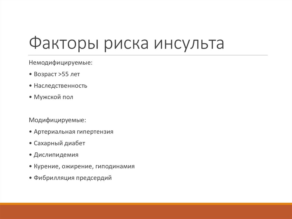 Факторы риска инсульта