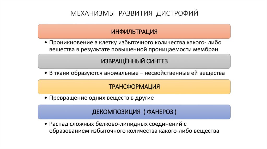 МЕХАНИЗМЫ РАЗВИТИЯ ДИСТРОФИЙ