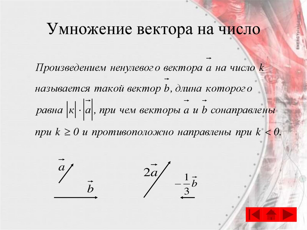 Умножение вектора на число