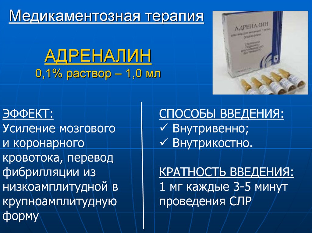 АДРЕНАЛИН 0,1% раствор – 1,0 мл