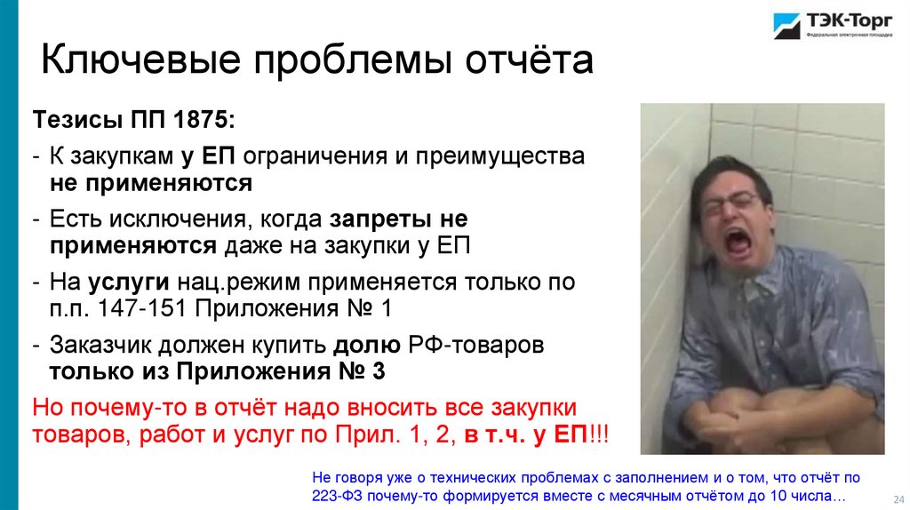 Ключевые проблемы отчёта